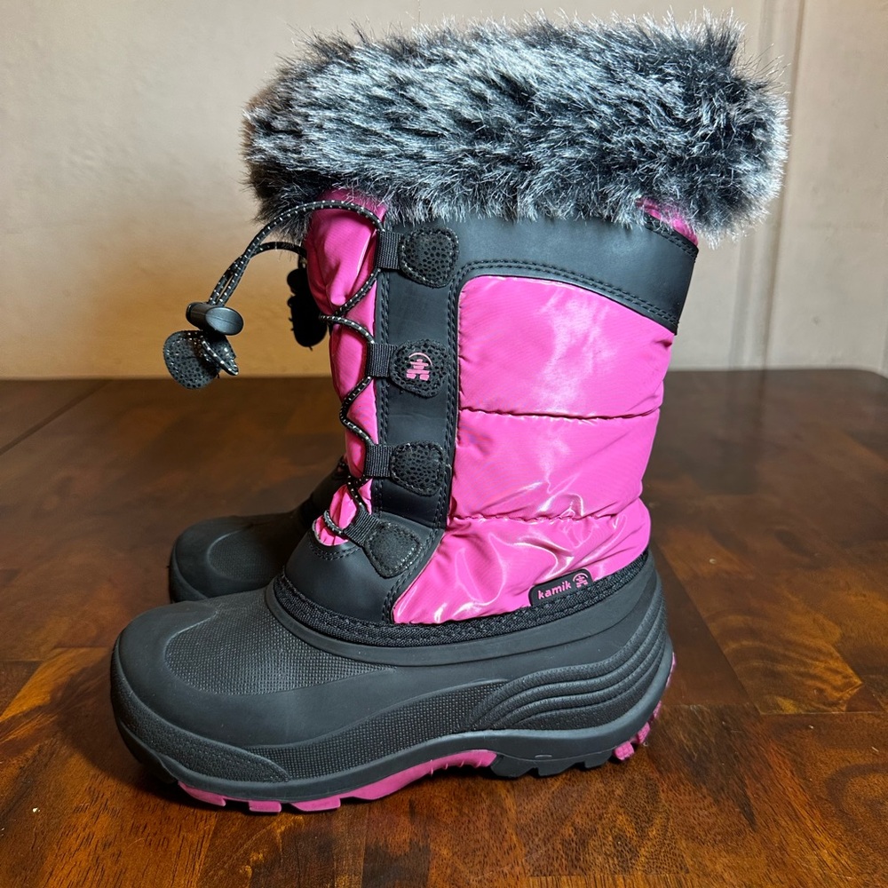 Kamik Kids Pink and Black Winter Boots